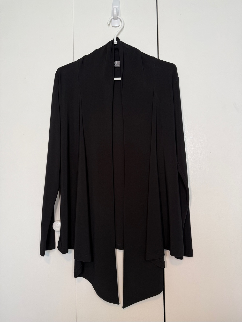 Sympli Black Open Front Draped Cardigan